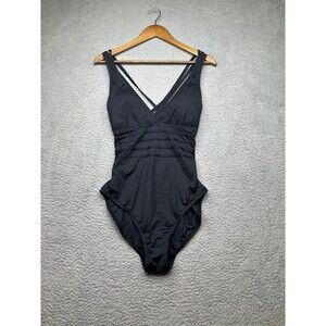 LaBlanca Island Goddess tummy control Black One Piece NWT size 12 amazing